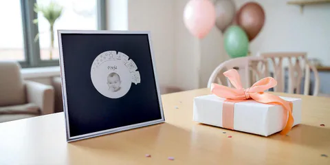 Memozz Spin ramme med personlige brikker i miljø