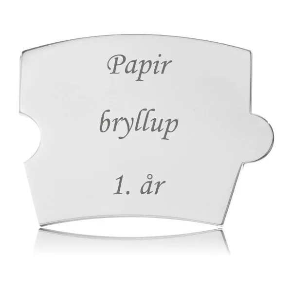 Memozz Spin brik til Papirbryllup 1 år i poleret stål med gravering