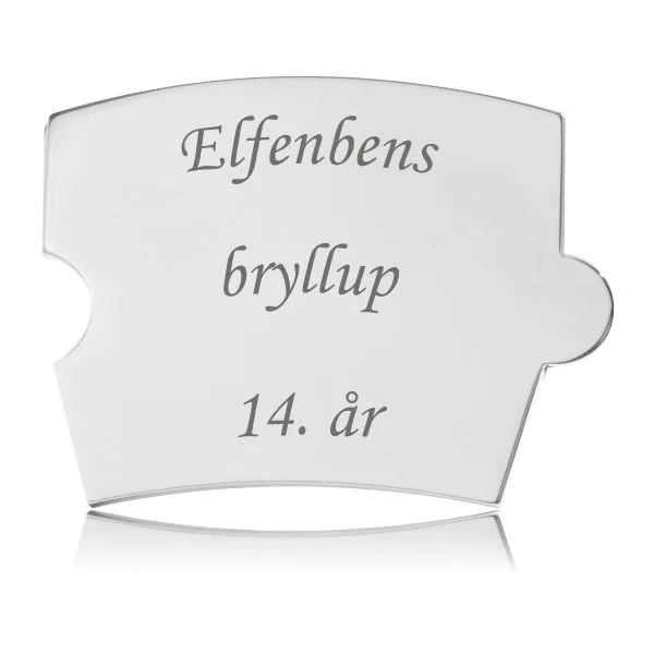 Memozz Spin brik i håndpoleret rustfrit stål med gravering "Elfenbens bryllup 14. år"